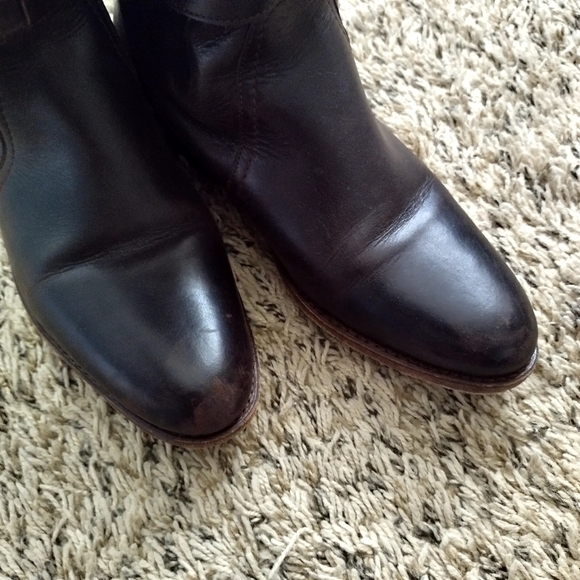 Frye Brown Dorado Riding Leather Knee High Equestrian Buckle Boots 77561 sz 8 - Picture 5 of 8